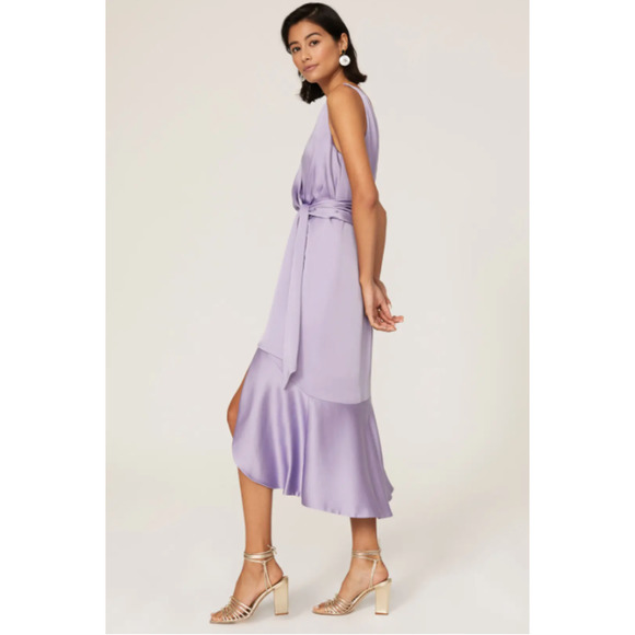 Elegant Lavender Midi Dress - Picture 14 of 14